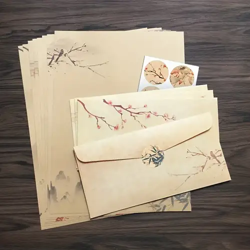 Vintage Stationary Paper and Envelopes Set, Writing Stationery Paper Letter  and Envelopes Includes Sheets Antique Letter Papers, Kraft Envelopes