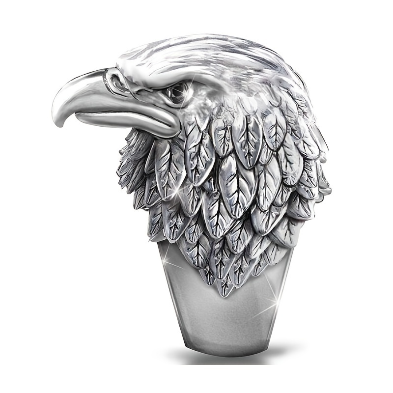 Men's Vintage Eagle Ring, Punk Gothic Style