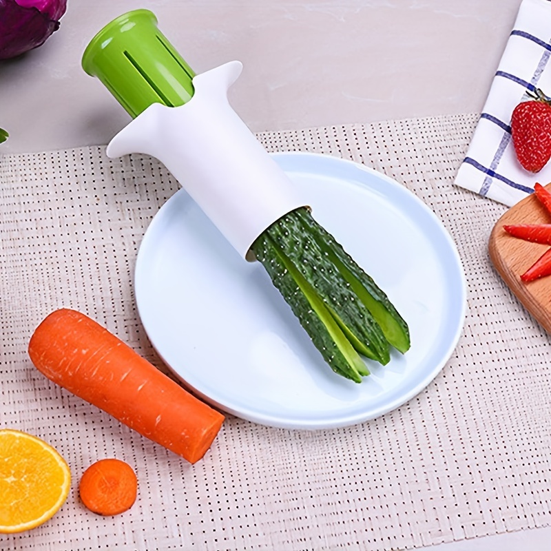 New Cucumber Slicer Creative Stainless Steel Fruit Vegetable Cutters  Kitchen Gadgets Cucumber Strawberry Divider Slicer Cutter