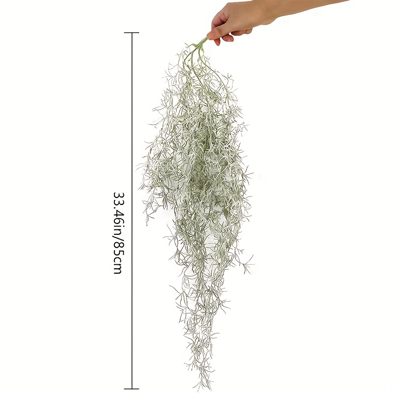 Seeko Succulents Seeko Faux Greenery Moss for Potted Plants - Realistic Spanish Moss - Hanging Plants Artificial Decor Fake Moss - Hanging Vines