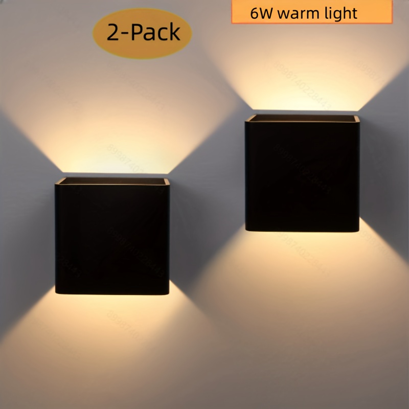 Lámpara LED regulable para luces de pared de jardín al aire libre con  control remoto Aplique de pared negro Tira larga Lámpara de pared exterior  para interiores Aluminio IP65 Impermeable Patio Pasillo 