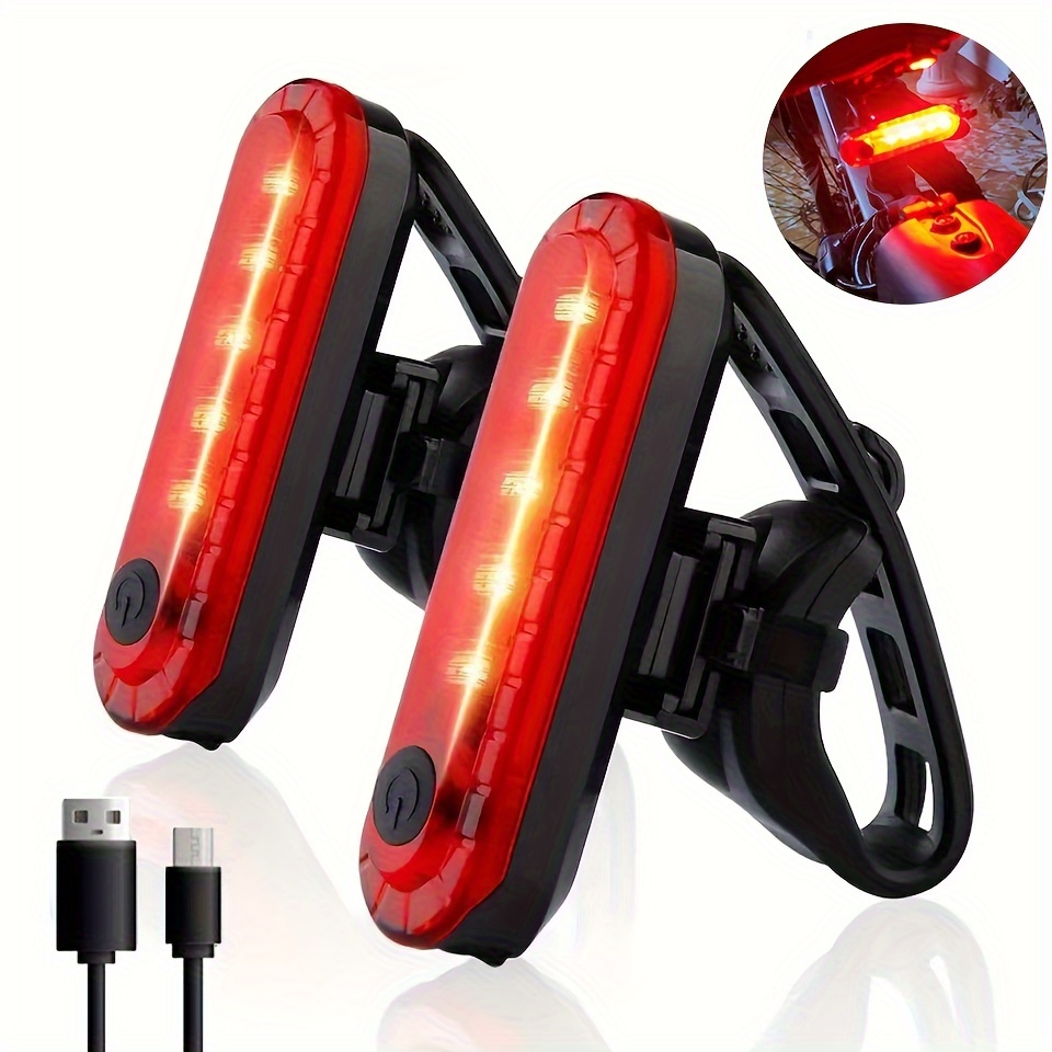 X-TIGER Luz trasera inteligente para bicicleta, luces traseras LED  deportivas, luz trasera recargable por USB, luz trasera de bicicleta con