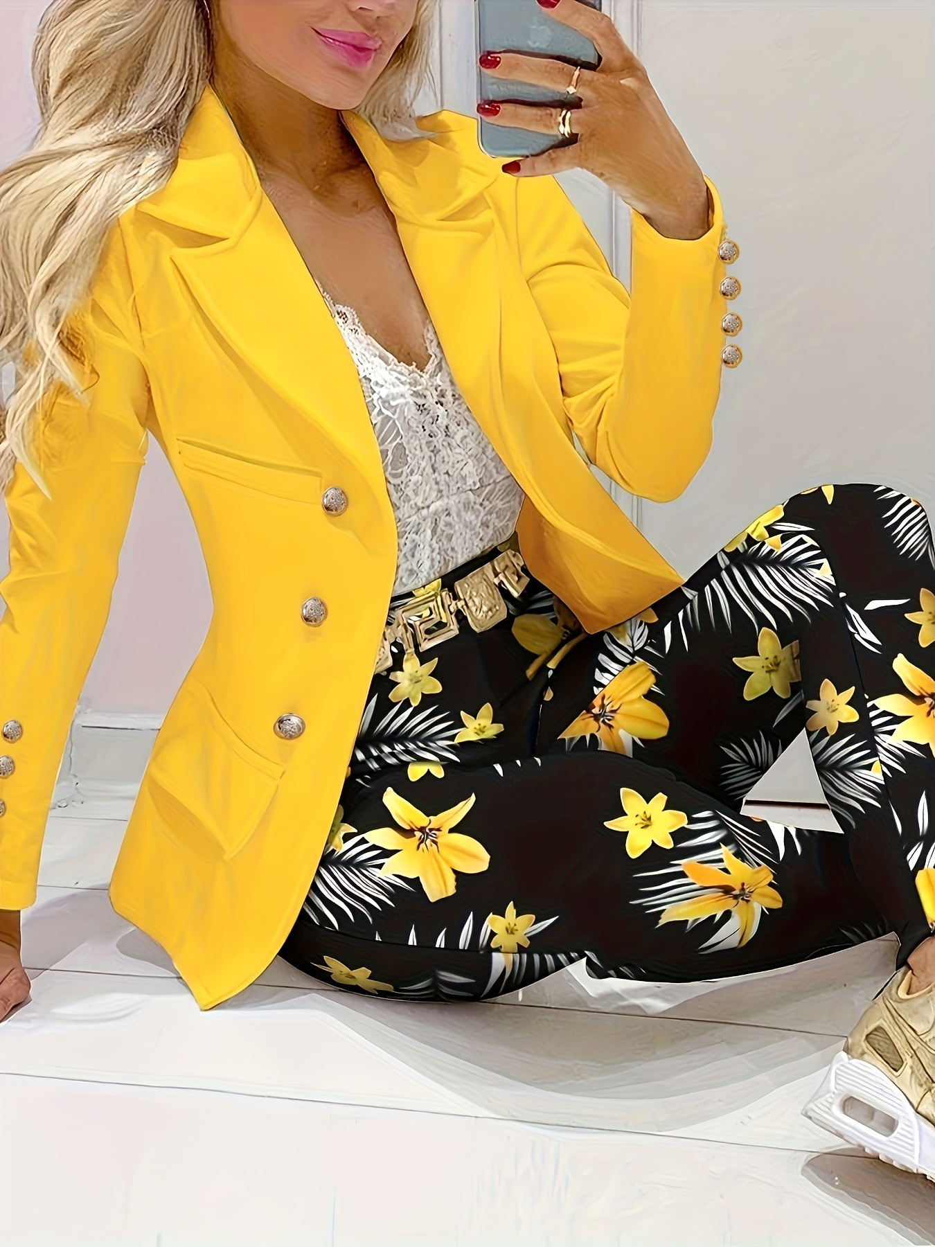 Stylish Womens Casual Suit Set With Printed Patchwork Lapel Shirt And Pant  And Pants Autumn Single Breasted Two Piece Set In Plus Sizes S XL From  Shoesonline525, $18.31