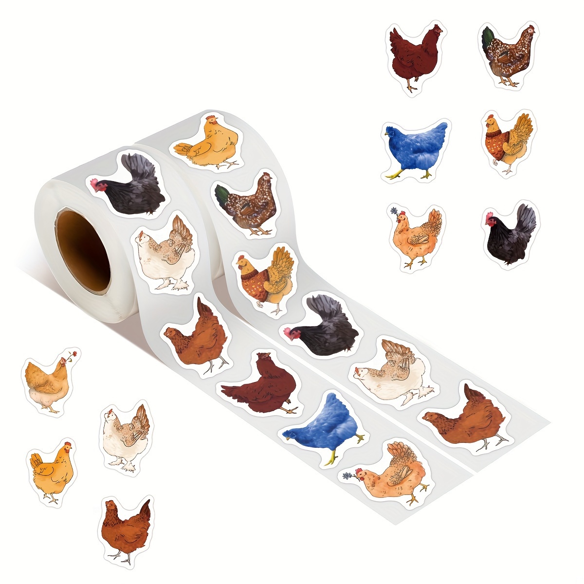 50PCS Chicken Stickers,Vinyl Waterproof Stickers for Water  Bottle,Laptop,Skateboard,Luggage,Cars,Bumper,Phone,Rooster Decals,Gift for