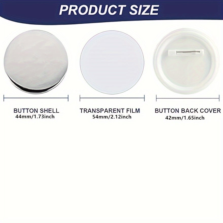 Pin Back Button Parts For Button Maker Machine Badge Making - Temu