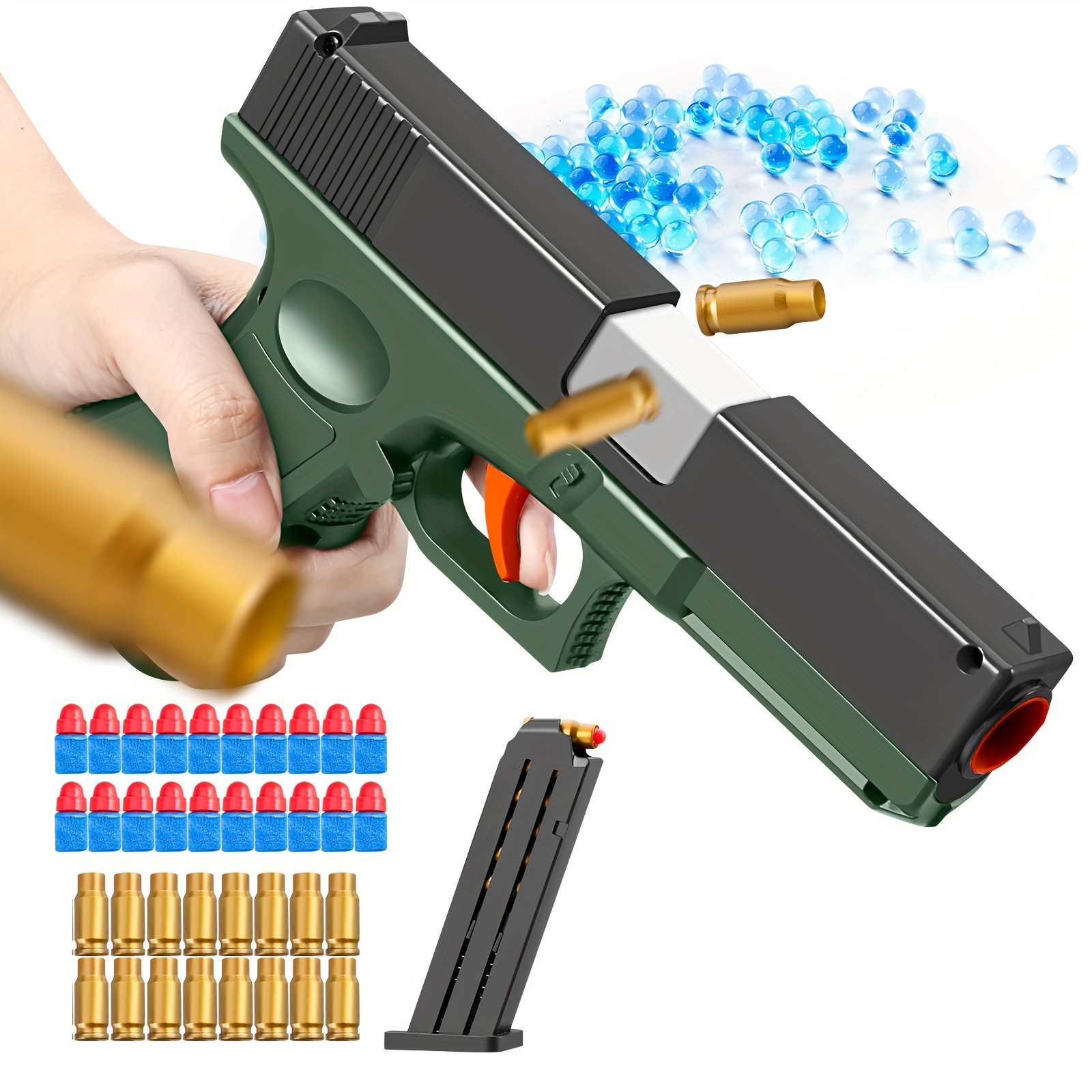Juguete de escopeta de doble barril con proyectiles de expulsión y 90  dardos de bala suave, pistola de espuma de juguete con alcance para niños