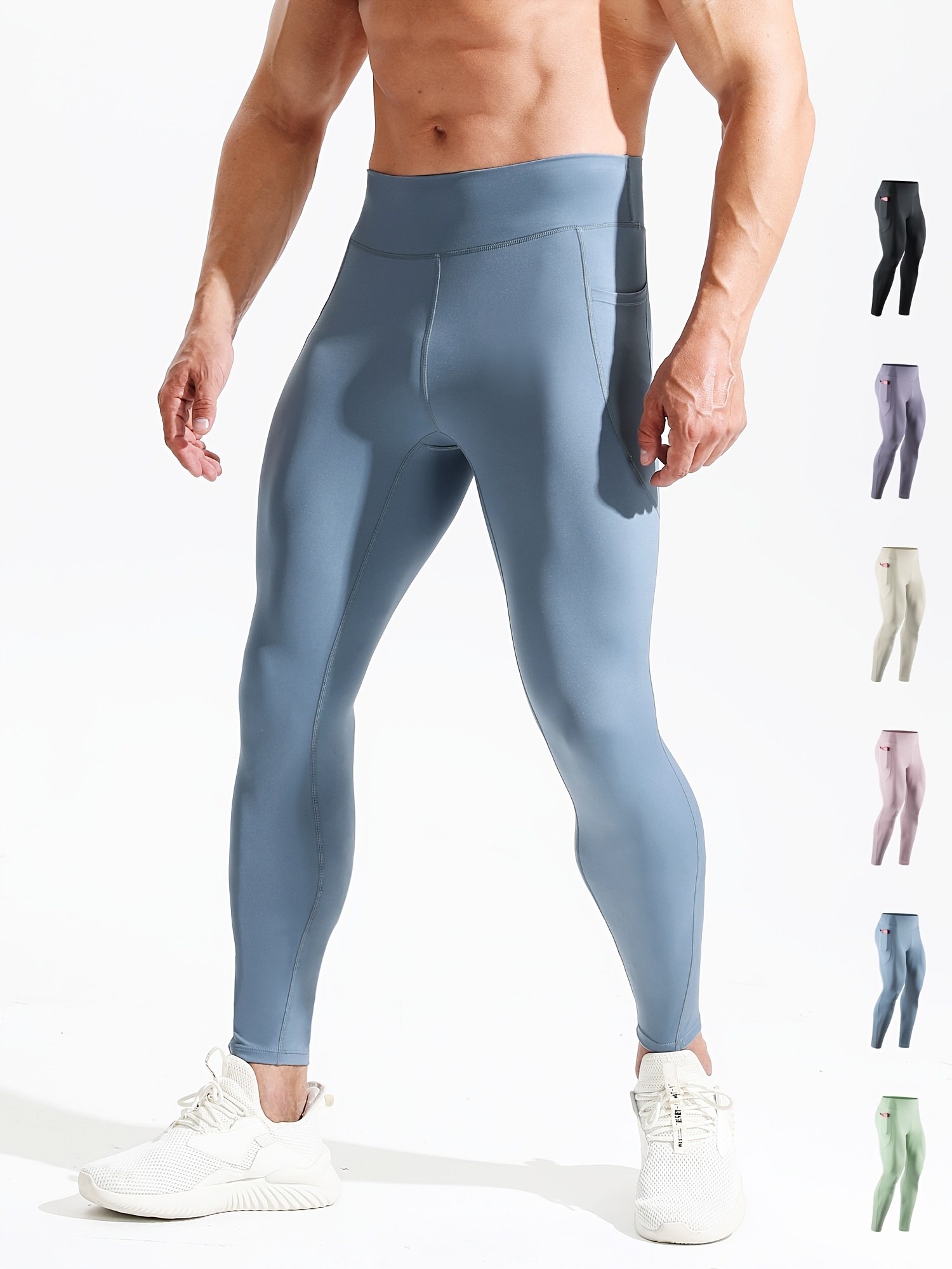 Men's High Waist Compression Legging, Breathable Tights Sports Underlay  Pants For Training Fitness Running Marathon Yoga