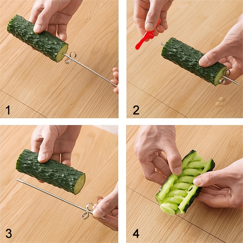 Spiral Slicing Knife For Fruits And Vegetables Effortlessly - Temu