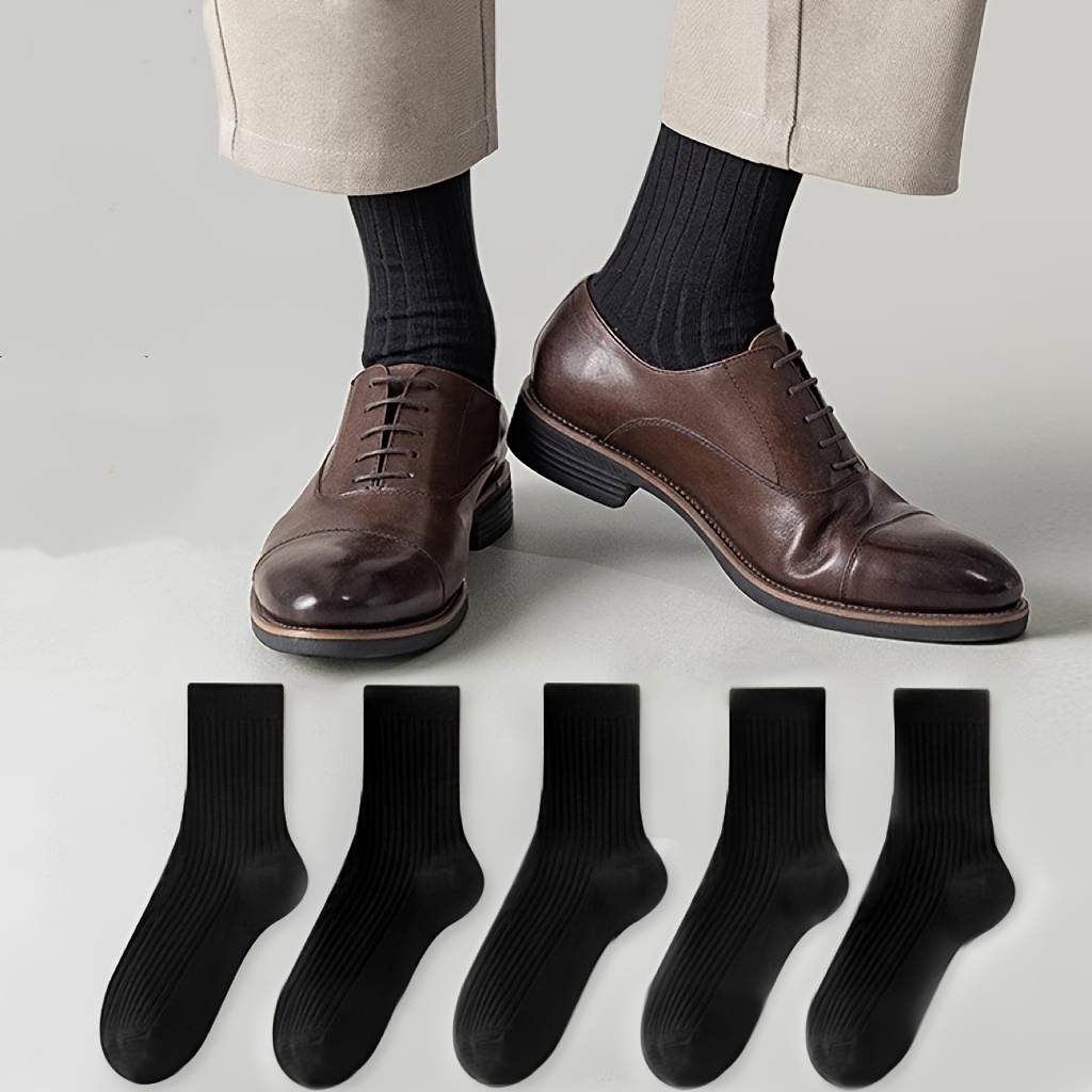 Par Calcetines Térmicos Sólidos Hombre Calcetines Casuales - Temu