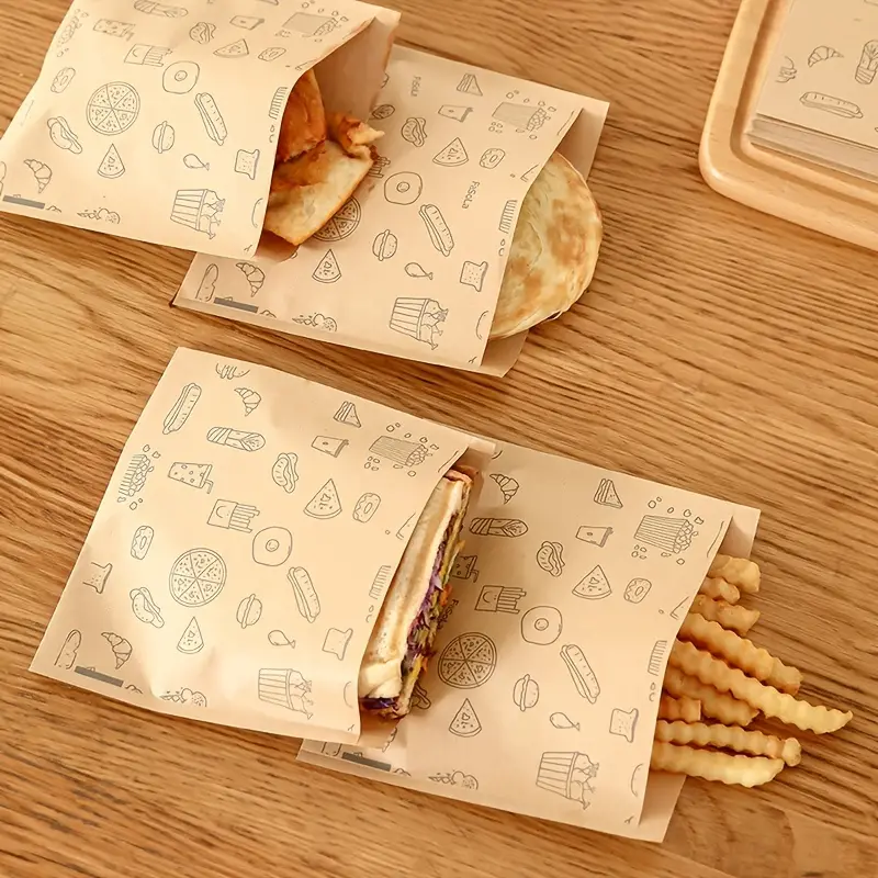 50 pezzi di sacchetti di carta kraft sacchetti per alimenti - Temu Italy