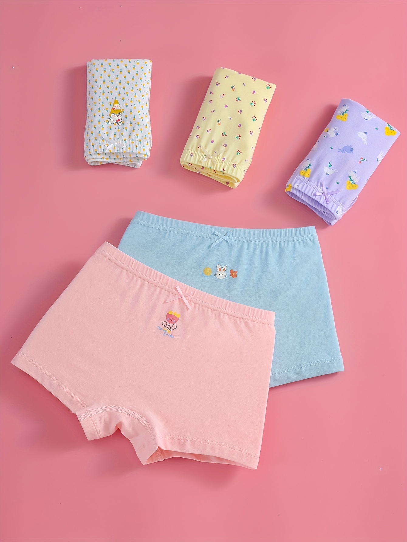 5pcs Culotte Boxer En Coton Pour Fille Adolescente Mignon Motif De Dessin Anim Taille lastique Shorts Respirant Confortable Sous v tements Pour