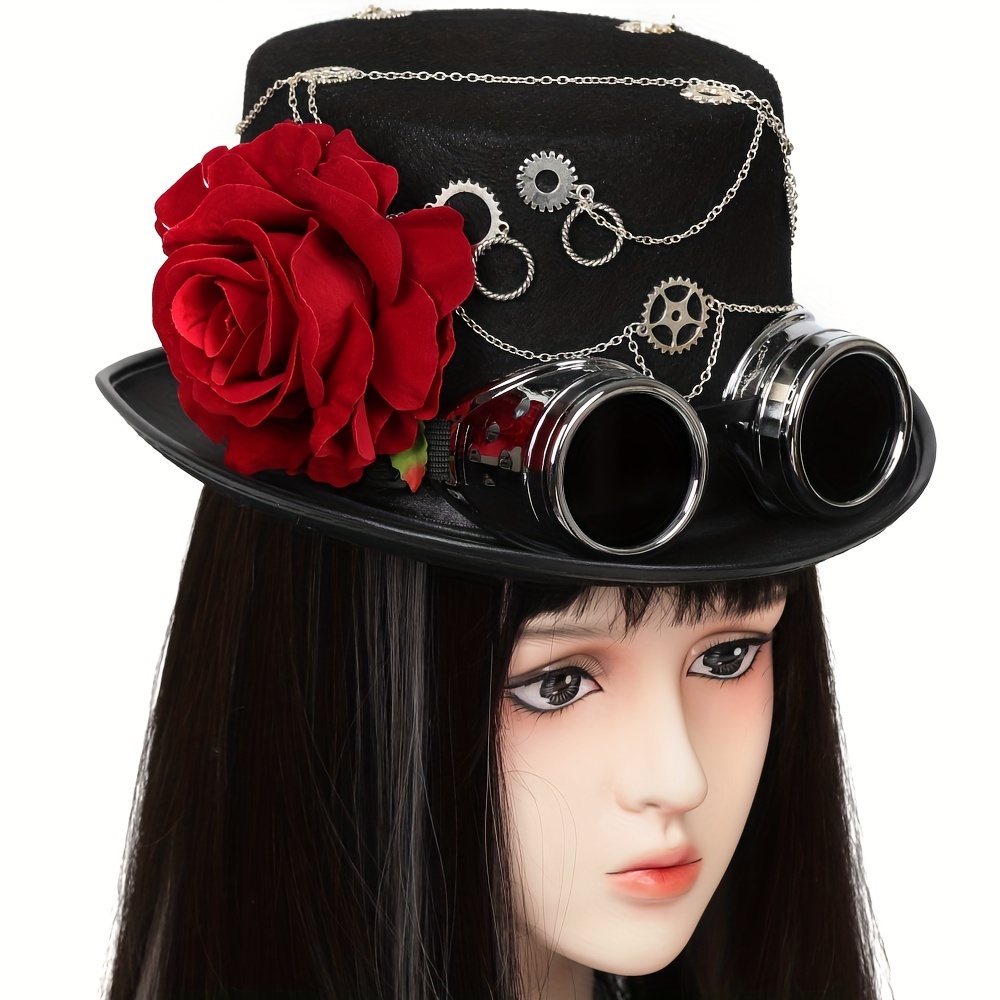 Sombrero de copa Steampunk negro con gafas Gafas Steampunk, Sombrero con  velo, Engranajes Steampunk, Accesorios Steampunk, Traje de Halloween  Steampunk -  México