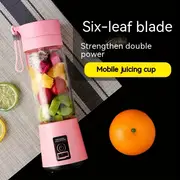 1pc wireless portable blender six leaf blade usb rechargeable mini juice blender suitable for juice shakes and smoothies juice milk fruit and vegetable mini juicing cups 4