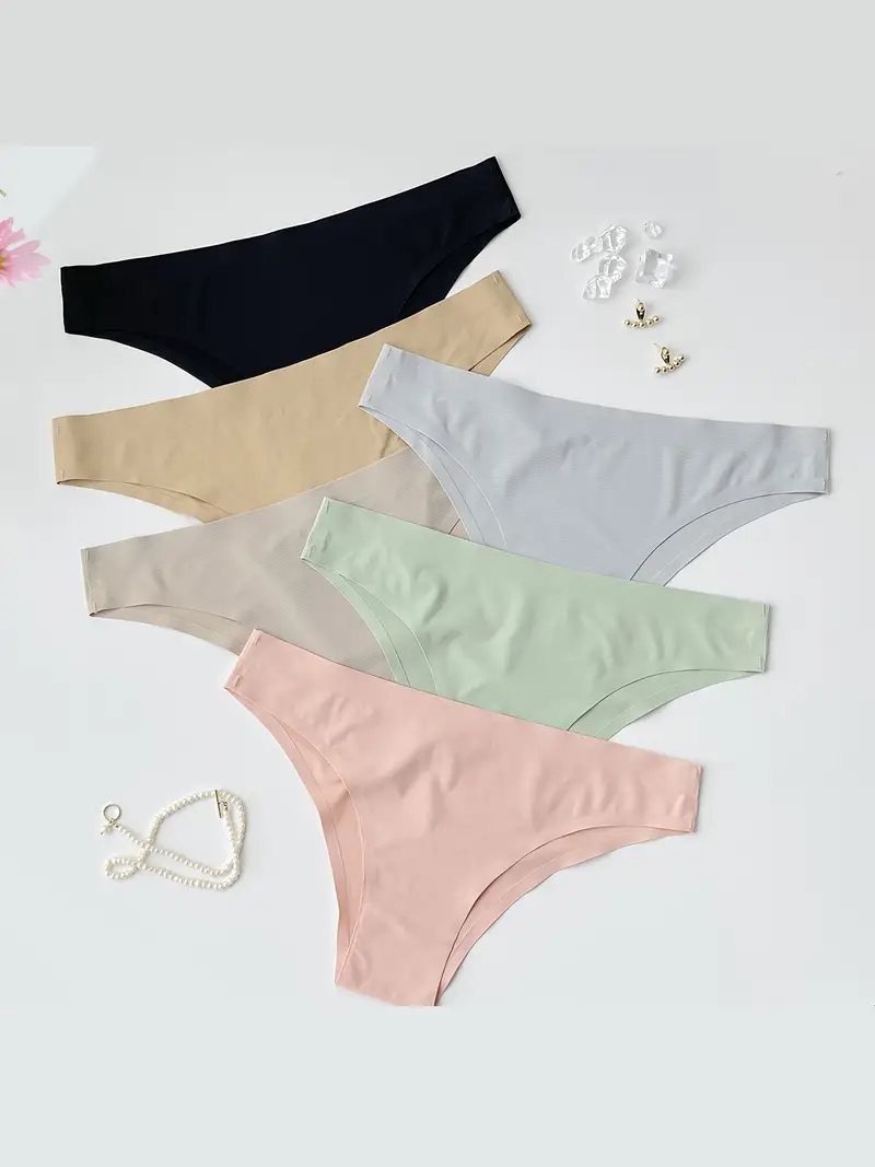 Soft Comfortable Briefs Panties Seamless Solid Panties - Temu Canada