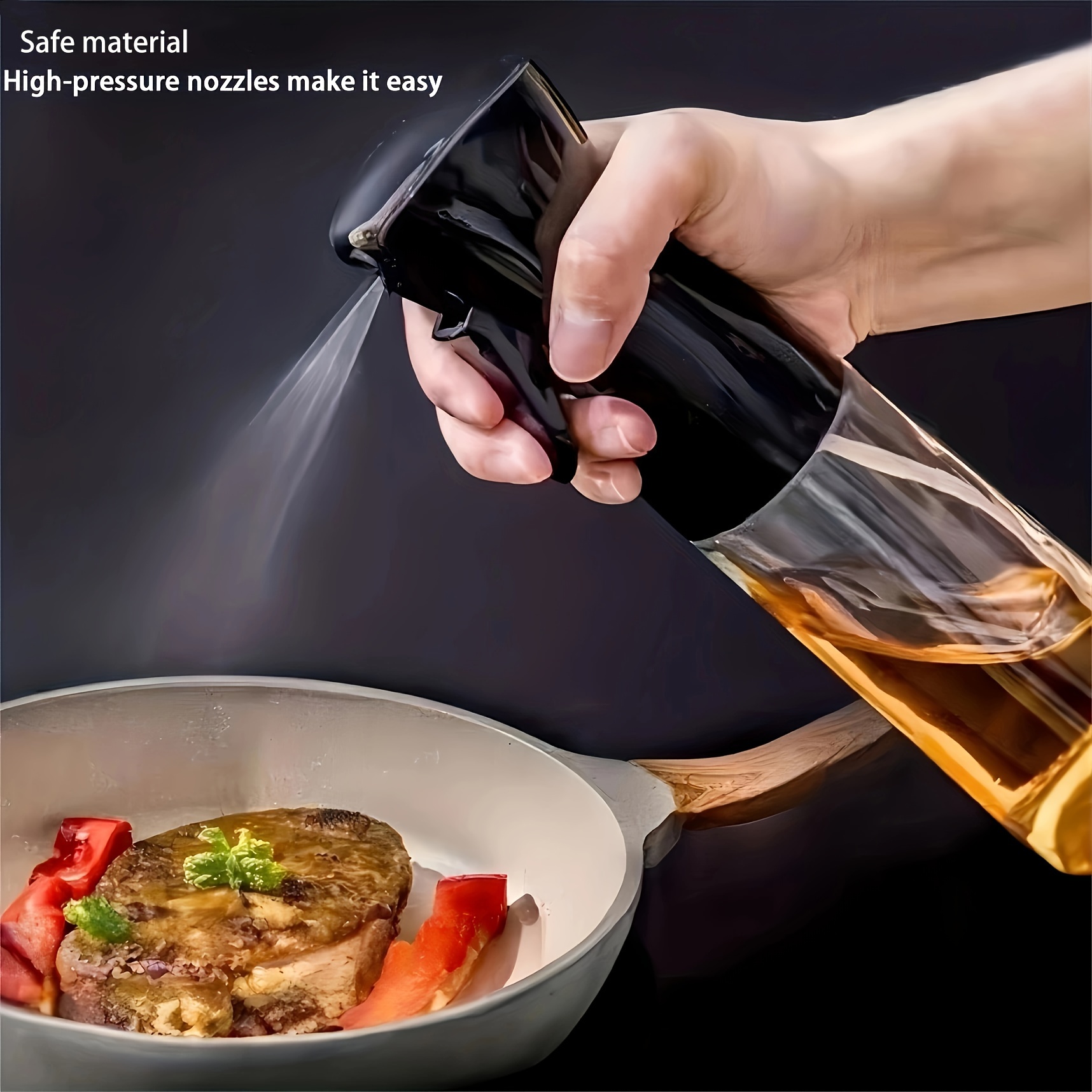 1pc 300ml Glass Oil Sprayer Mister For Healthy Cooking - Kitchen Gadgets  For Salad, BBQ, Baking, And Roasting