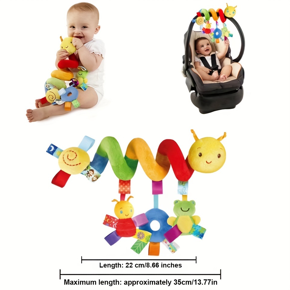 FPVERA Juguetes de asiento de coche para bebés de 0 a 6 meses, cochecito en  espiral para recién nacidos, juguetes sensoriales de sonajero de felpa
