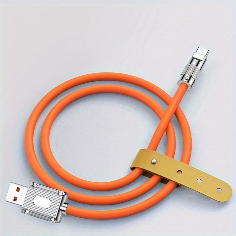 Cable Carga Rápida Pd Type C Silicona Líquida 120w 6a Cable - Temu