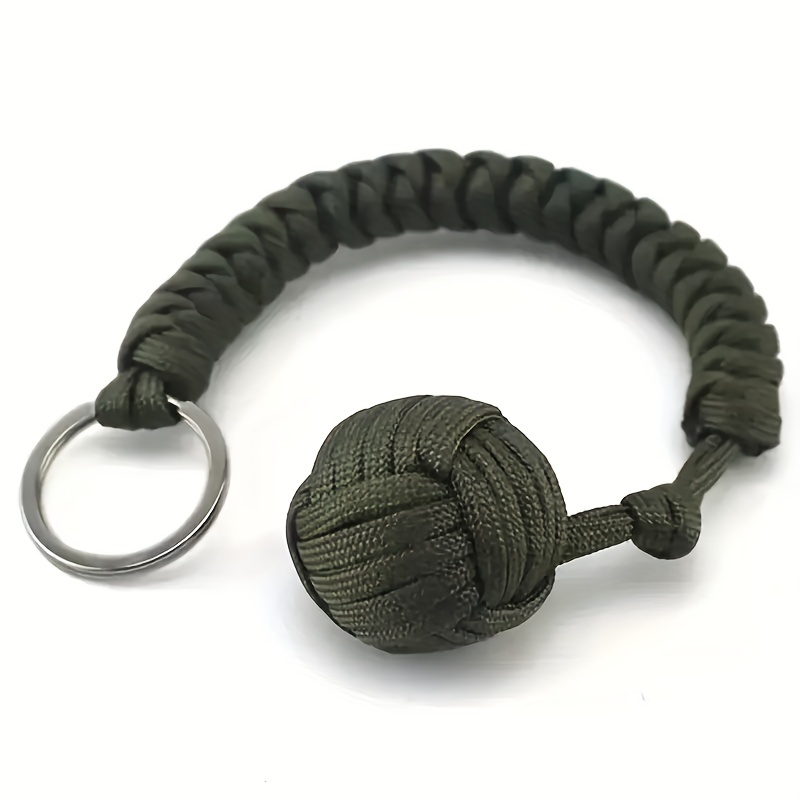 Outdoor Umbrella Rope Key Chain Self defense Steel Ball