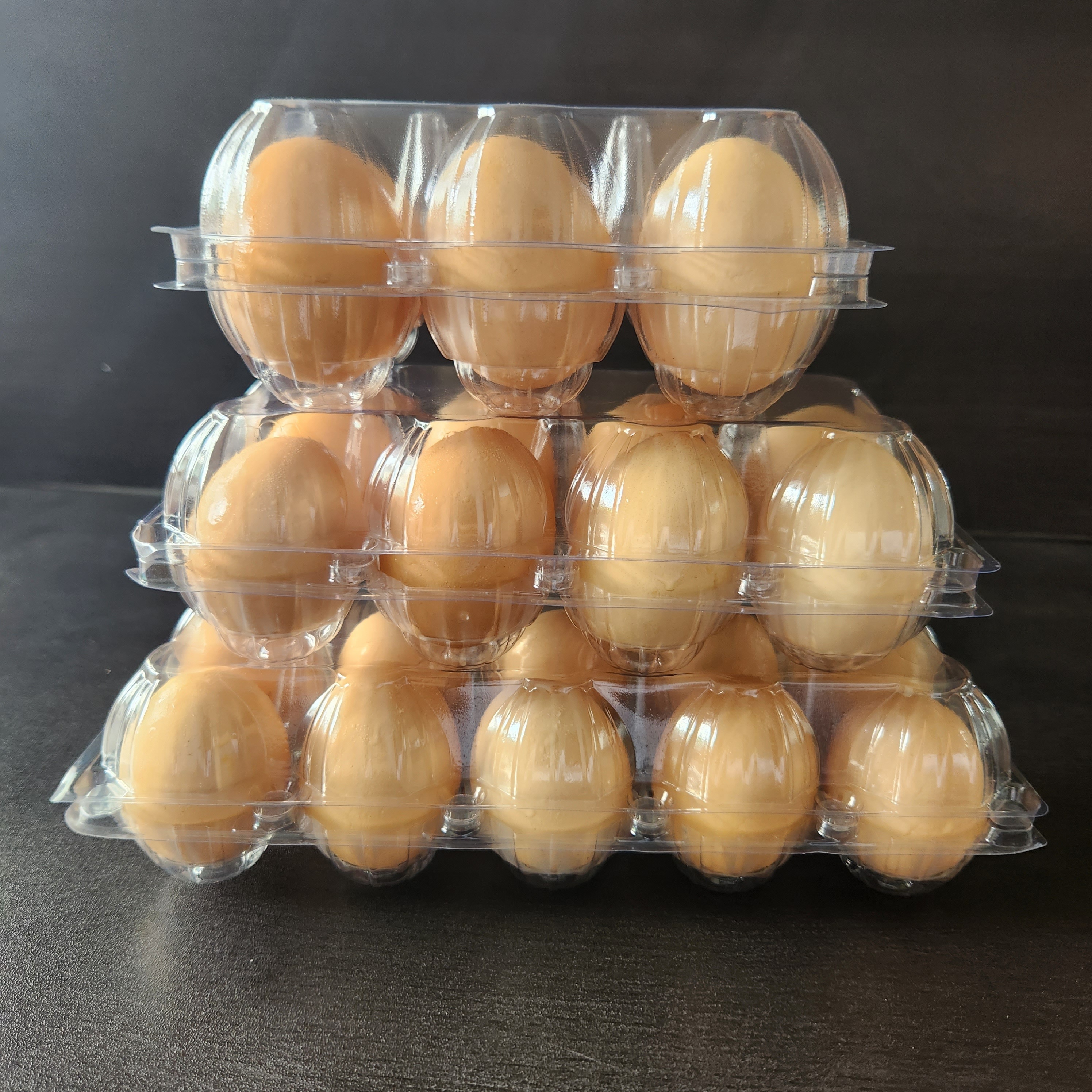 Set X 4 Huevera Contenedora Plástica Apilable Tapa 15 Huevos