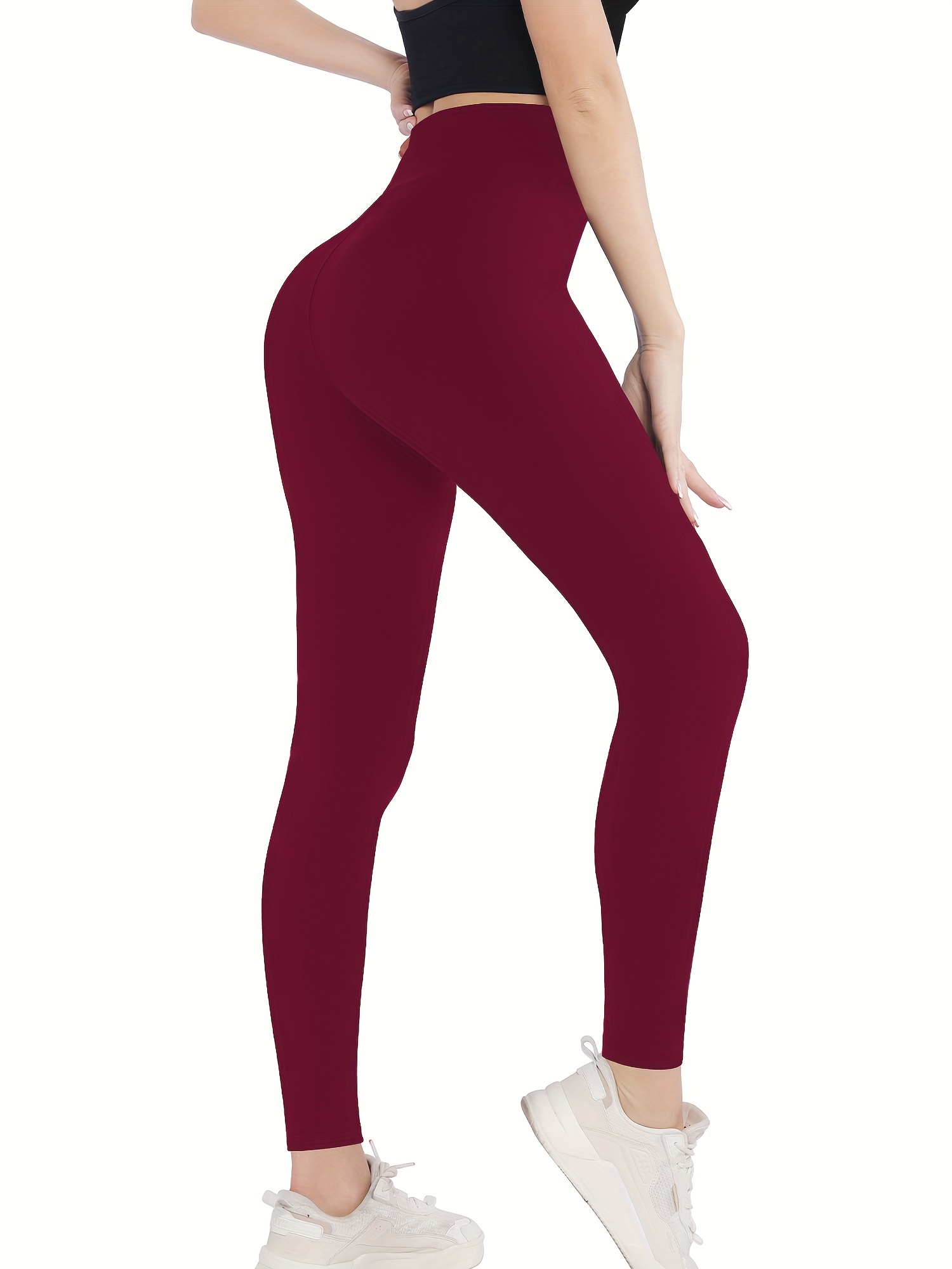 soild skinny stretchy leggings high waist workout casual leggings womens clothing