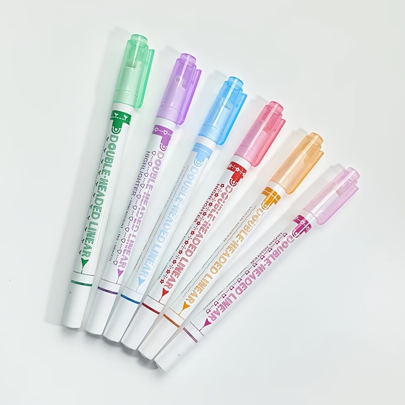 6pcs Double-Headed Roller Stamp Watercolor Pens: Perfect for Adults, Teens  & Kids!