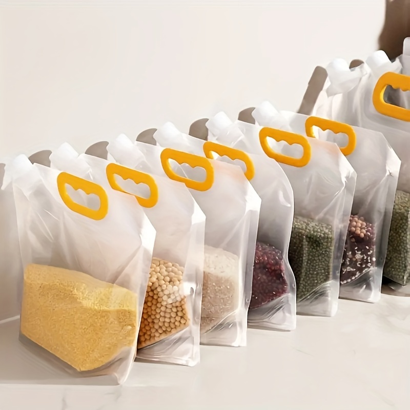 1PC Kitchen Cereal Storage Bag Portable Food Packaging Bags Insect Proof  Sealed Bag Thickened Rice Bean Container Nozzle Bag