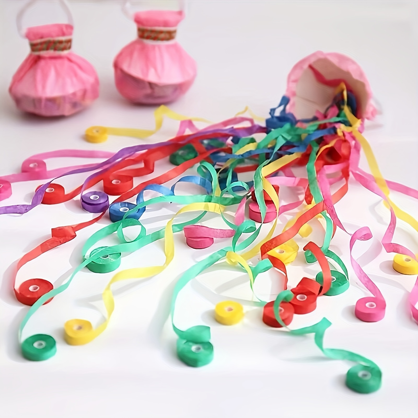 50 Pcs Throw Streamers Colorful Hand Held Streamer No Mess Confetti  Crackers Party Streamers Wedding Toss for Engagement Graduation Party  Favors Shows
