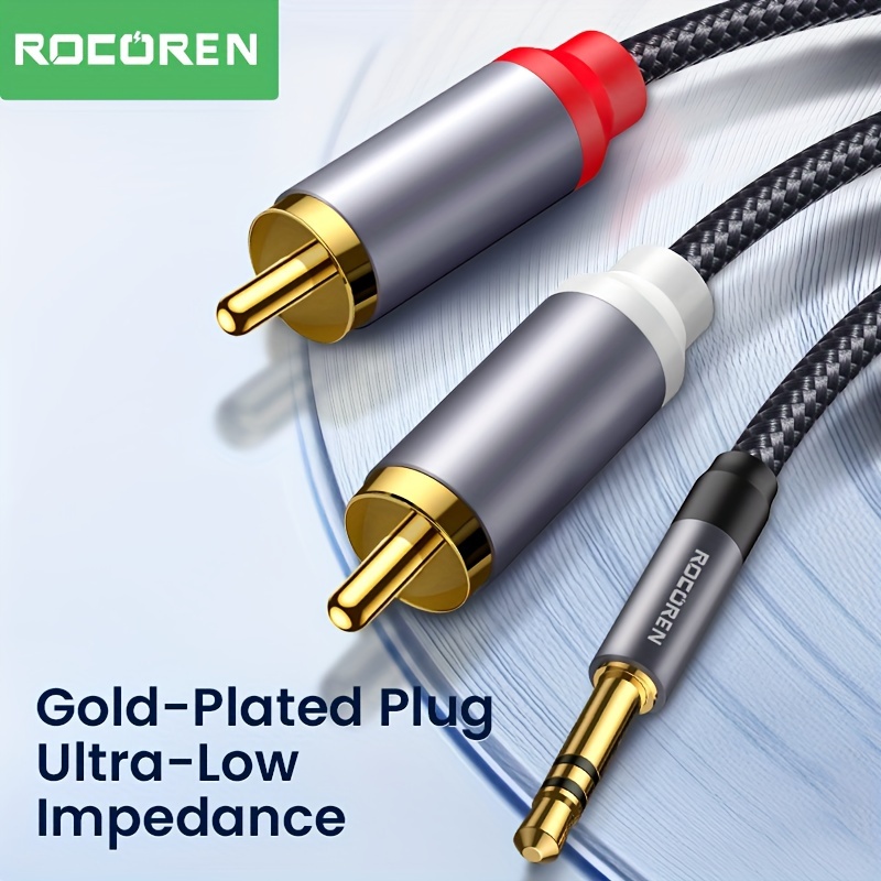 Rocoren Cable Rca, 3,5 Mm Macho 2 Rca Macho Cable Auxiliar Audio
