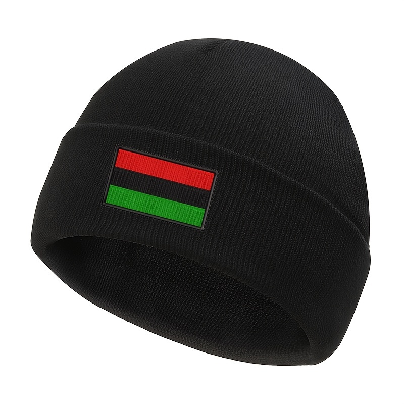 

1pc African Flag Neutral Warm Winter Embroidered Knitted Hat