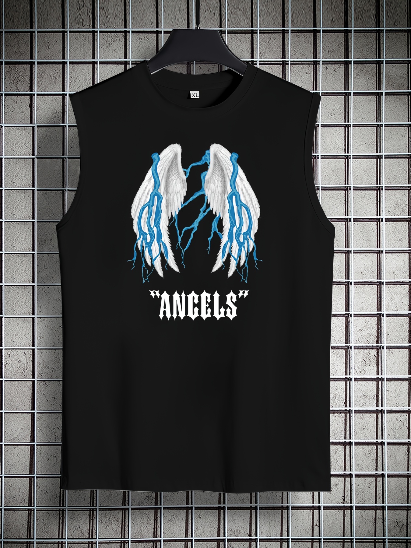 Plus Size Men's the City Of Angels Graphic Print Basketball Tank