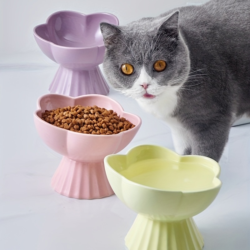 1pc Elevated Pet Food Bowl With Stand, Raised Cat Inclined Feeder Bowl For  Food And Water, Cat Bowl Feeder For Neck Protection