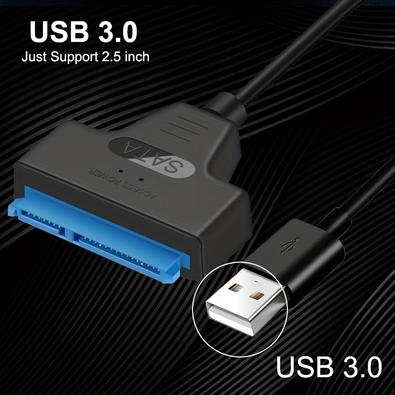Câble USB 3.0 Sata 3 Sata vers Adaptateur USB 3.0 Prise en Charge jusqu'à 6  Gbit/s 2.5 Pouces Disque Dur Externe SSD Disque Dur Câble 22 Broches - Bleu  : : Informatique