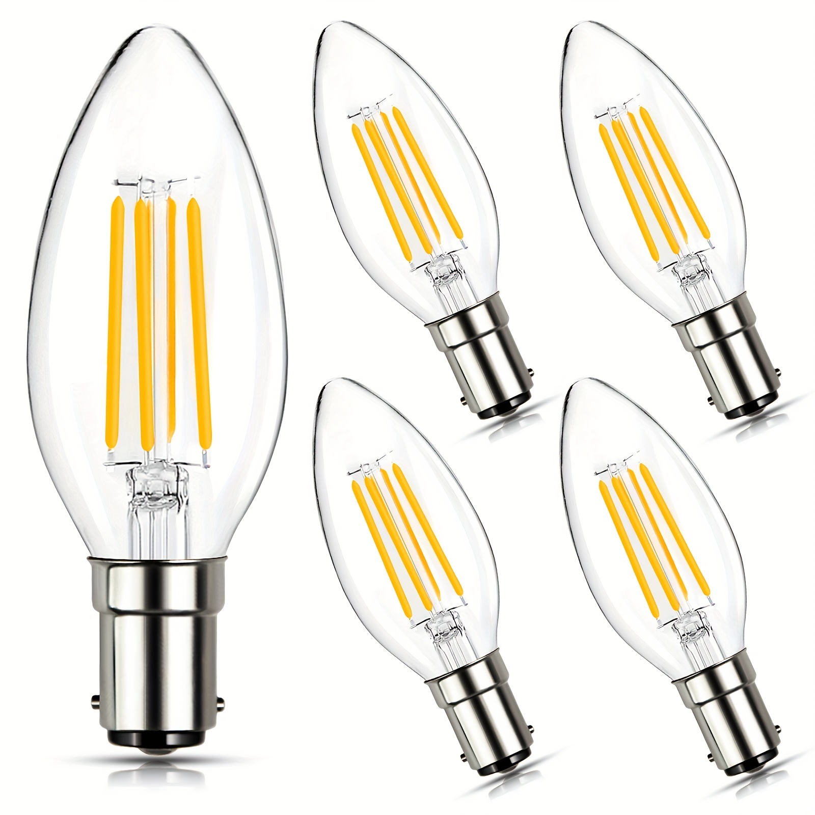 E14 European Base LED Filament Edison Bulb, 2W Warm White 2700K,  No-Dimmable (4-Pack)