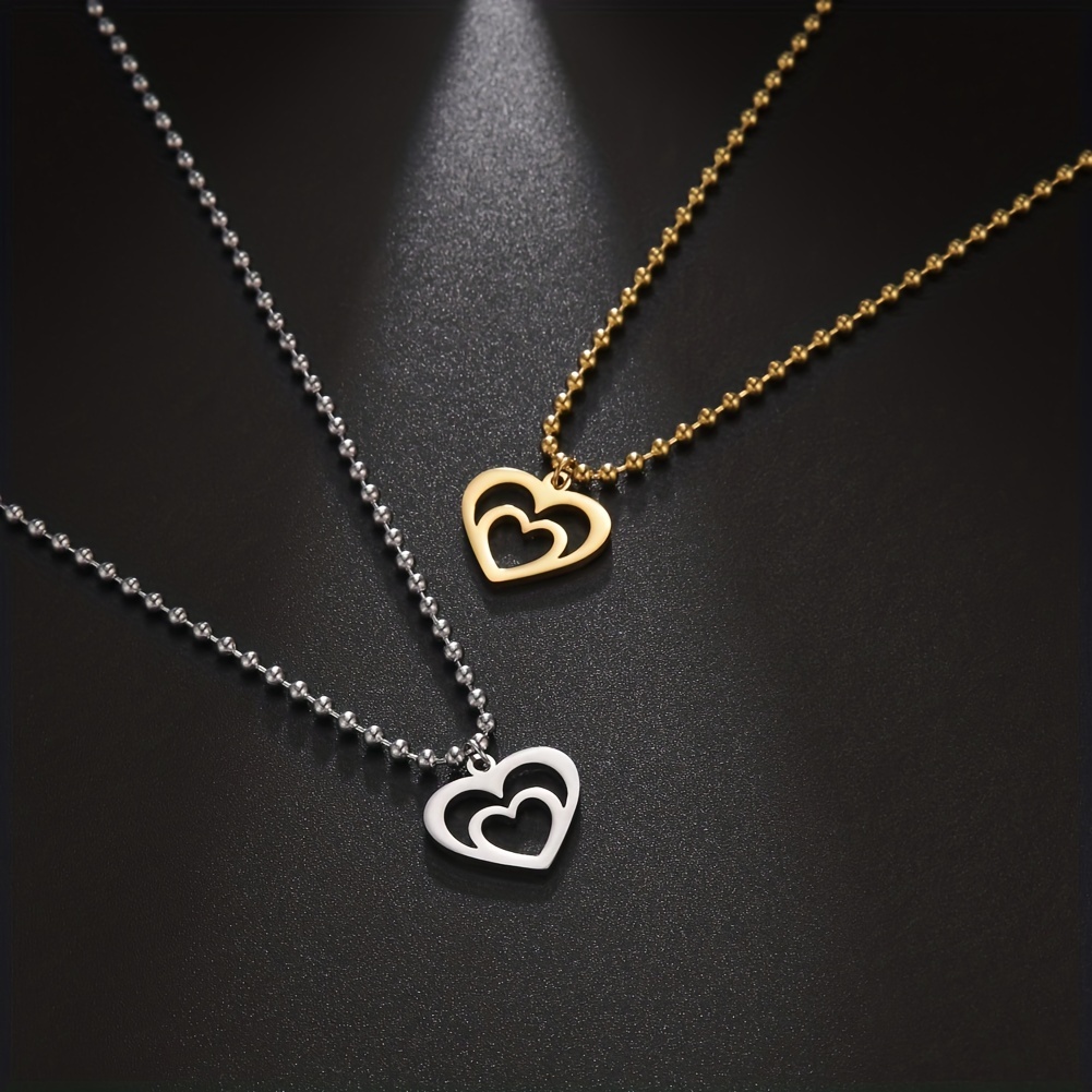 Fashion Simple Black Love Heart Pendant Necklace Clavicle Chain - Temu