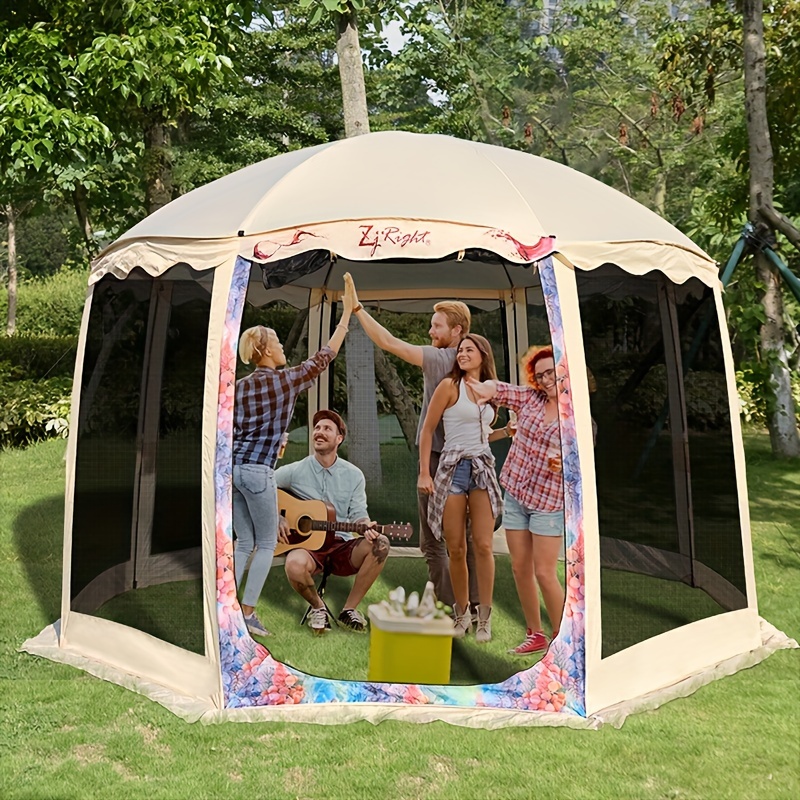 Screen House Outside Igloo Dome Tent Pop Up Tent With Mosquito Net 4 6  Person Camping Tent Dining Sun Shade Tent For Patios - Sports & Outdoors -  Temu