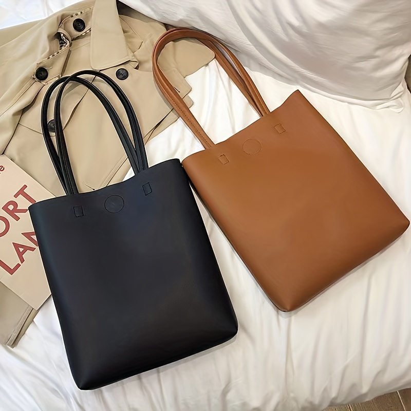 Large Capacity Tote Bag PU Leather Shoulder Bag