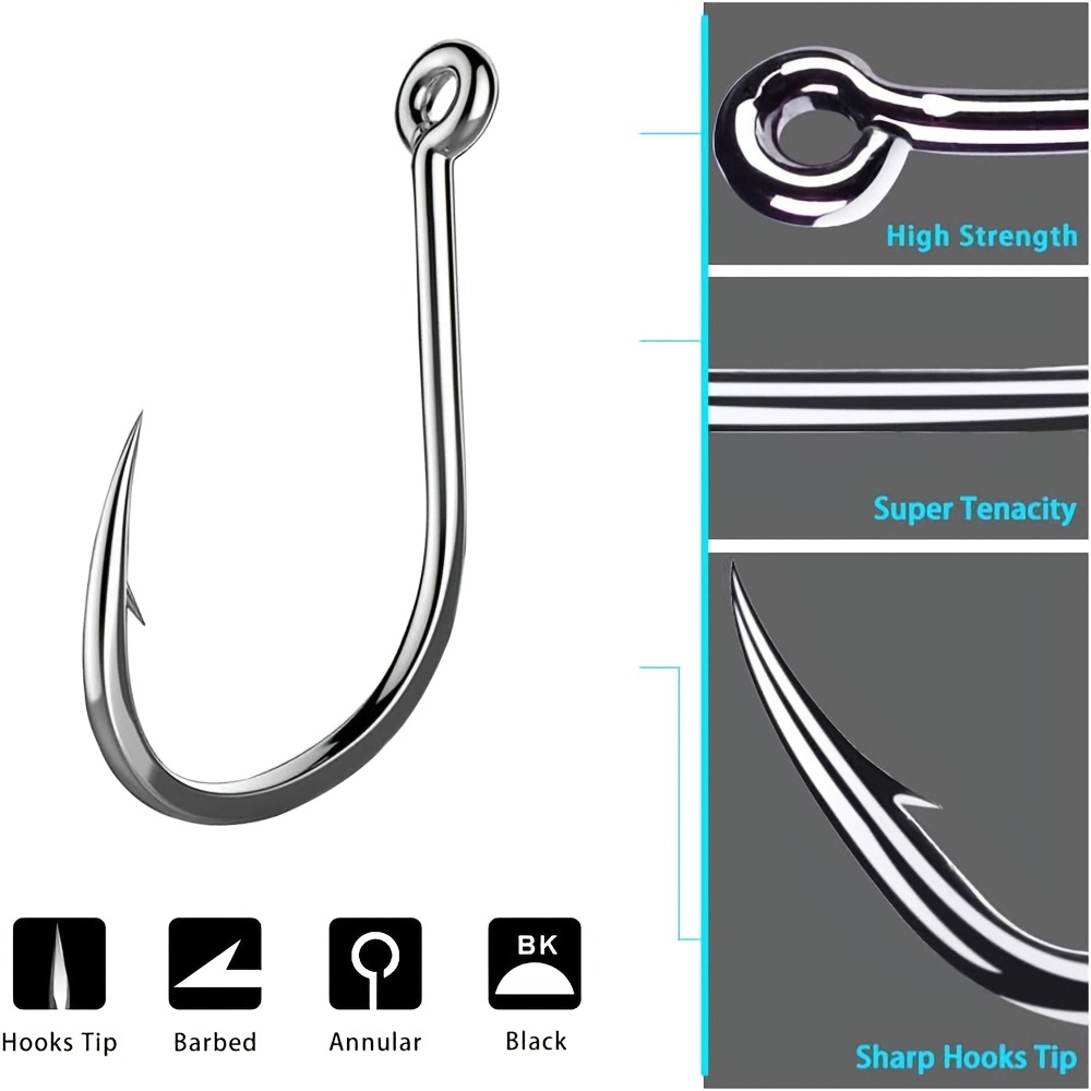 Reemoo Carbon Steel Fishing Hooks 10 Sizes Portable Plastic - Temu
