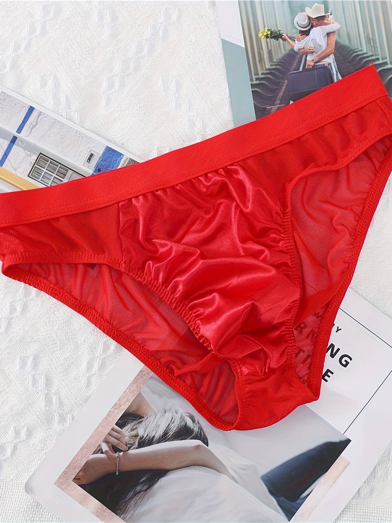 Men's Underwear Semi-transparent Briefs Mens Mesh Breathable Underpants