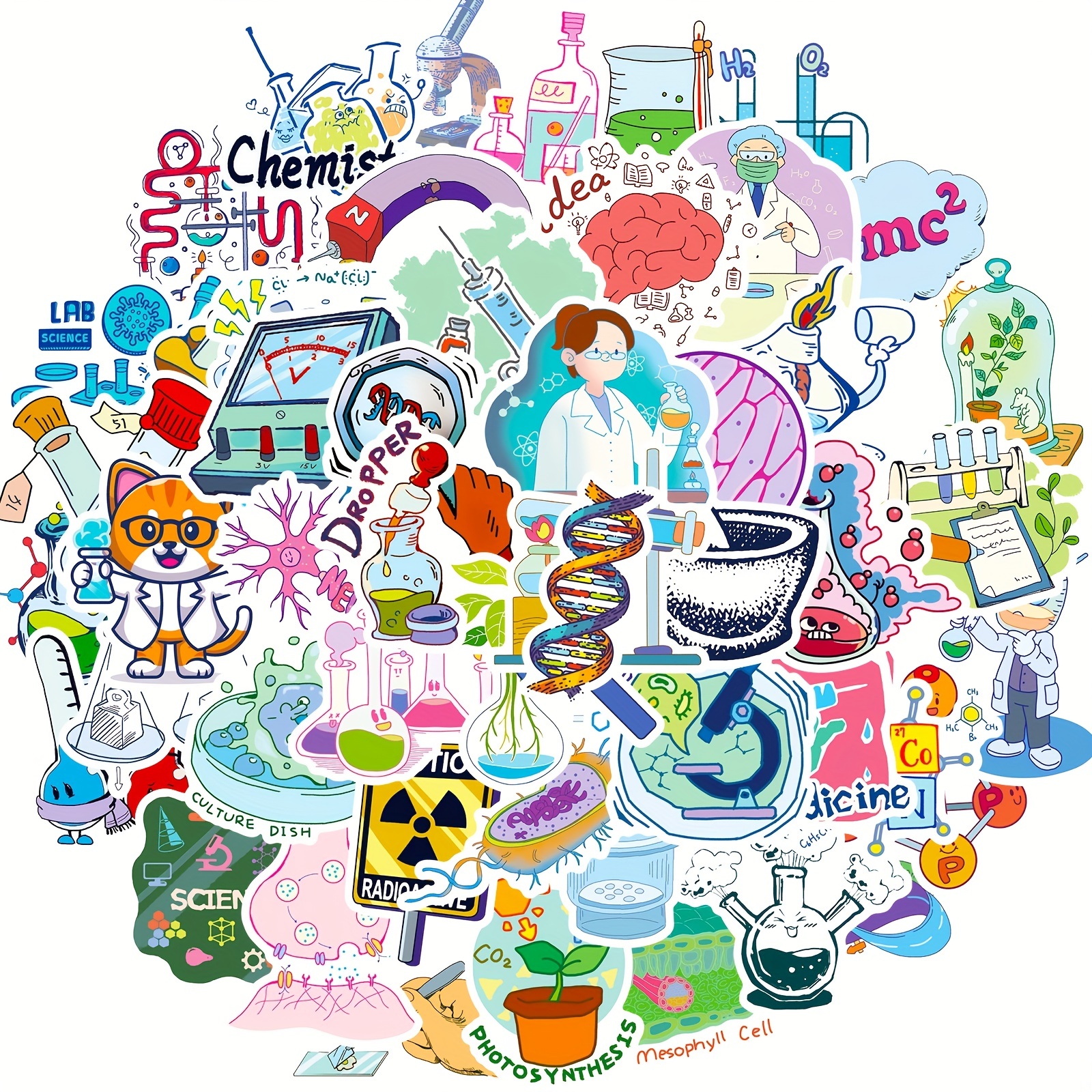 Science Lab Stickers Vinyl Waterproof Cartoon Stickers For - Temu