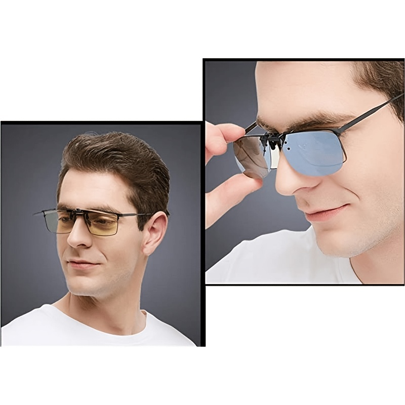 1pc Reversible Polarizing Clip On Sunglasses Anti Glare Driving Glasses  Ideal Choice For Gifts - Jewelry & Accessories - Temu