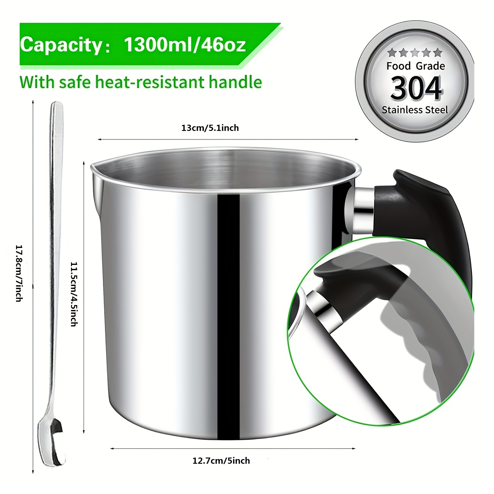 Wax Melting Pot, Stainless Steel Candle Wax Melting Pouring Cup Candle  Making Pot DIY Candle Tool with Handle, Pouring Pitcher