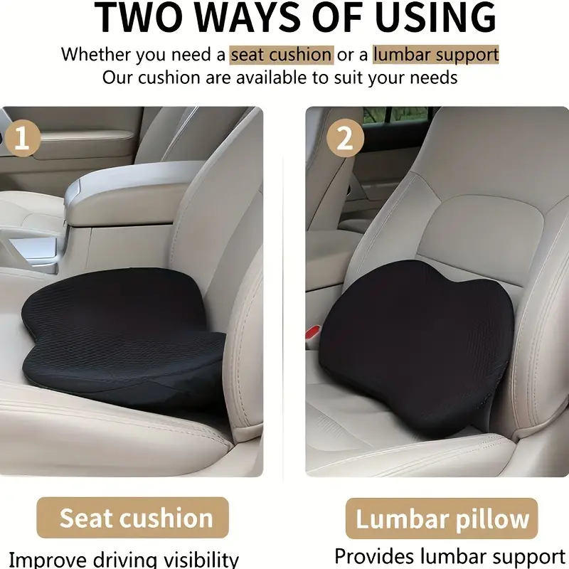 Memory Foam Car Seat Cushion Sciatica Low Back Pain Relief - Temu
