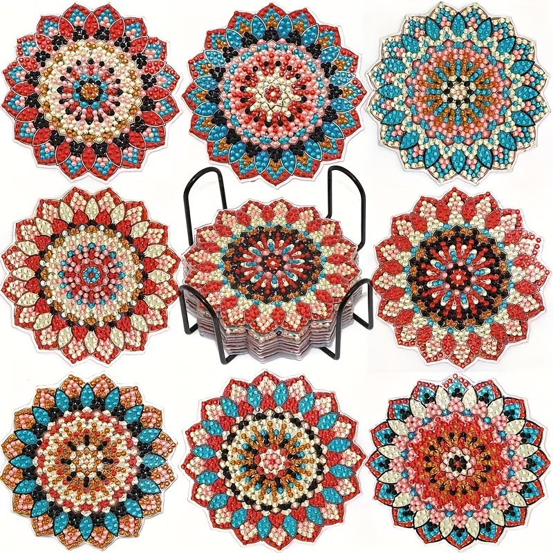 Sunflower Diamond Painting Coasters DIY Diamond Art Coaster 5D Full Drill  Diamond Coaster Acrylic Round Cup Coaster with Holder Cork Pad for Summer  Fall Thanksgiving Party Home Decor DIY Crafts 8 PCS
