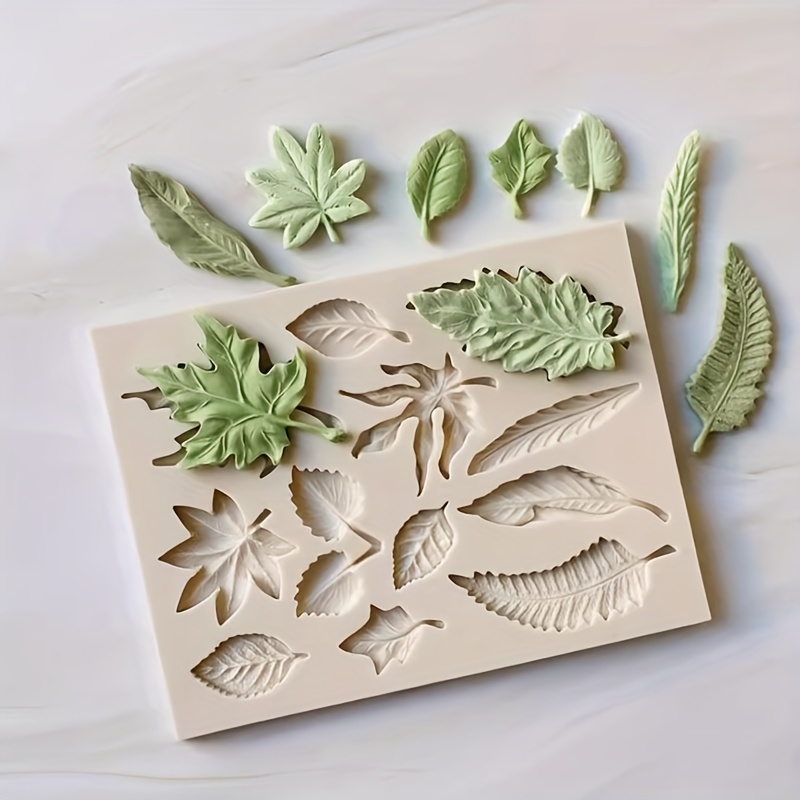 Leaf Molds Qoadwem 2pcs Clay Mold 3D Small Palm Leaf Fondant Chocolate  Molds Silicone for Boho Treat Candy Chocolate Crafts Making Supplies