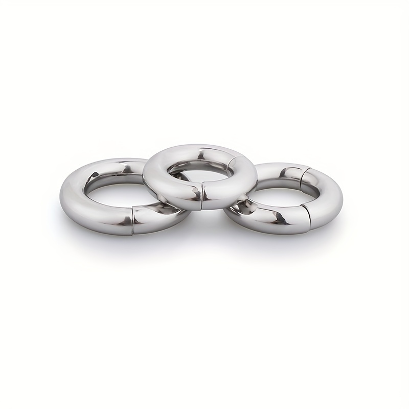 Magnetic Stainless Steel Metal Silver Delay Cock Ring Enhancer Glans Rings  US