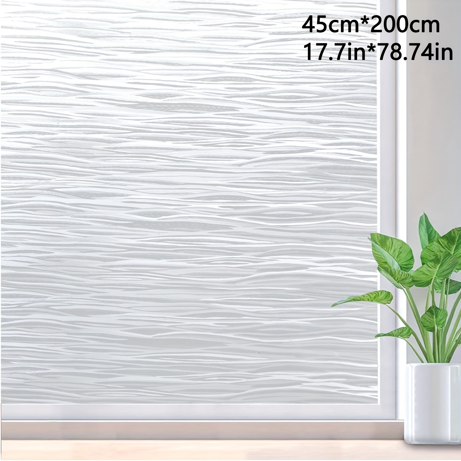 1pc Nordic Line Pattern Electrostatic Window Film Glueless Glass Film, Window Sticker Bedroom Living Room Home Decoration