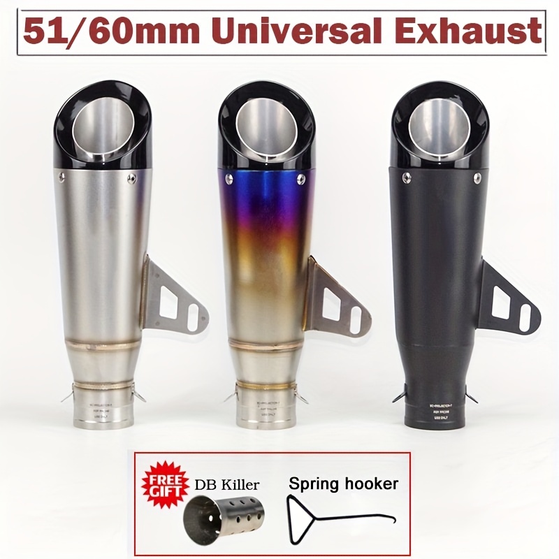 Pipe Silencer Muffler 51MM 2IN Exhaust Pipe Noise Sound Eliminator  Motorcycle DB Killer 