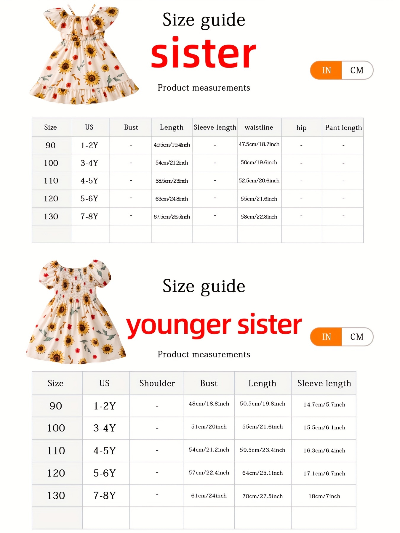 Sister Size Guide