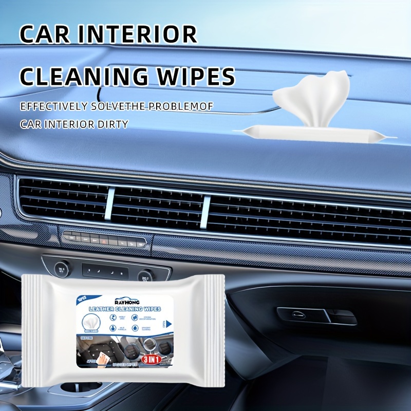 Car Wipes Interior Cleaner Wipes for Dust and Dirt for Dashboard Automotive Interior Cleaning Wipes for Vehicle Seat Multipurpose Surface Cleaning