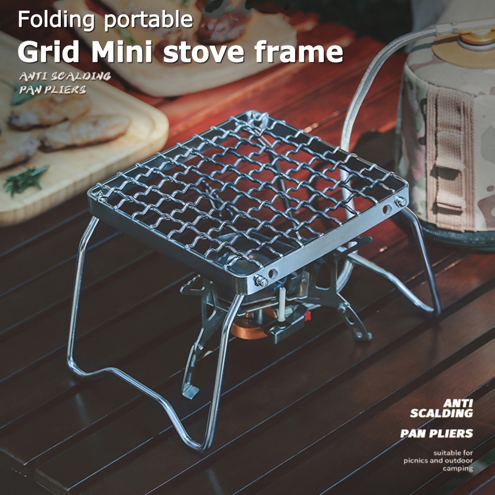 Portable Folding Stove Stand Mini Stove Frame Bbq Grill Rack - Temu